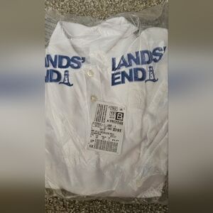 Lands' End White Polo with White B embroidered
